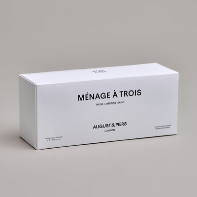 AUGUST&PIERS Menage A Trois Gift Set displayed on a neutral background.