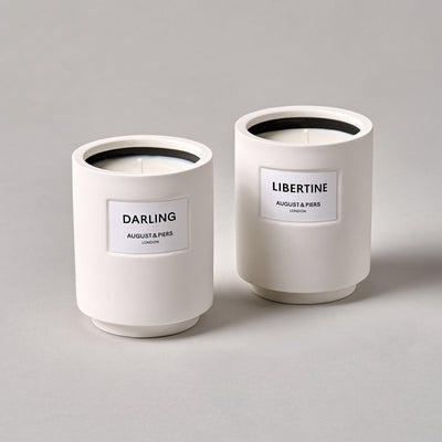 This gift set features two classic ceramic candles.